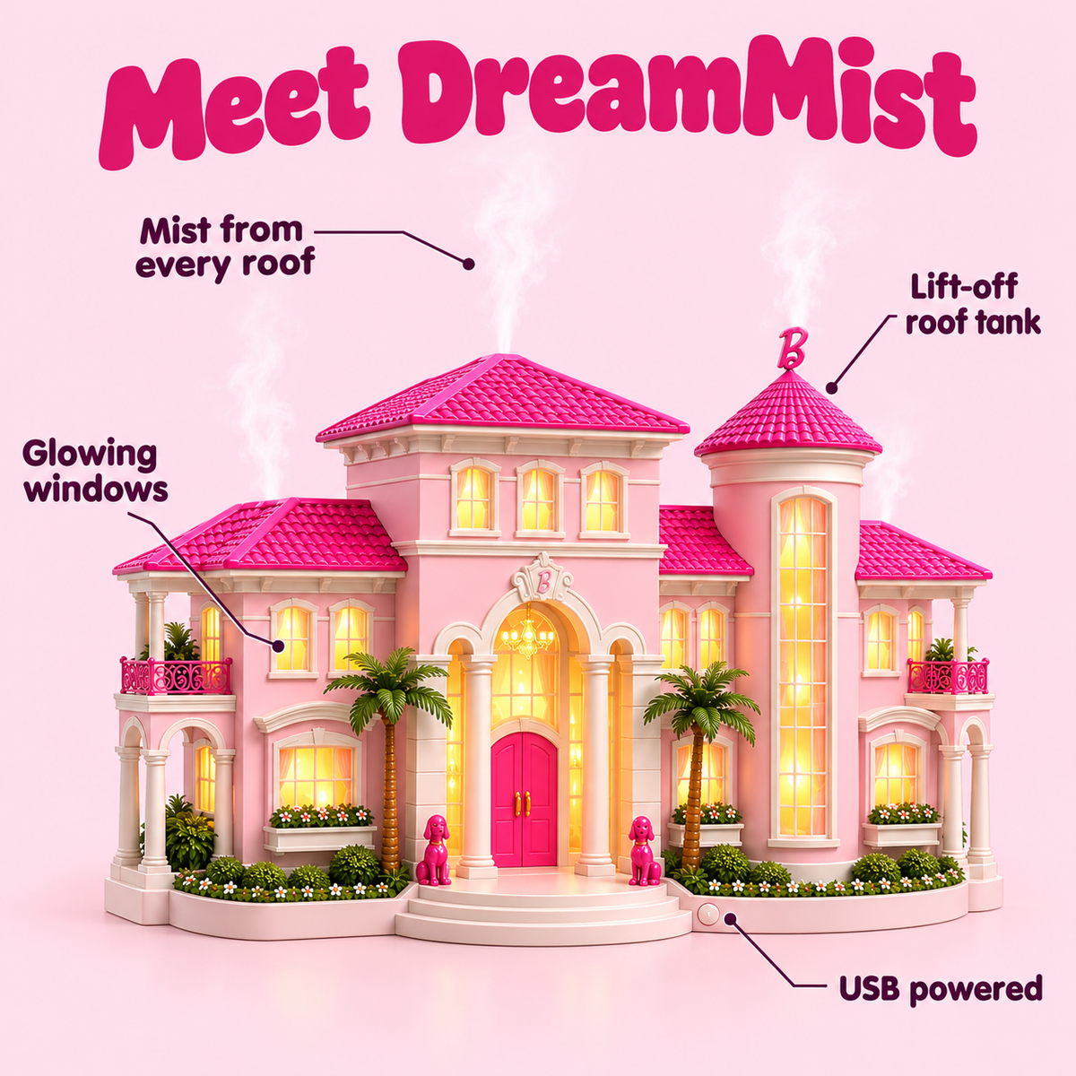 DreamMist Pink Mansion Aroma Diffuser