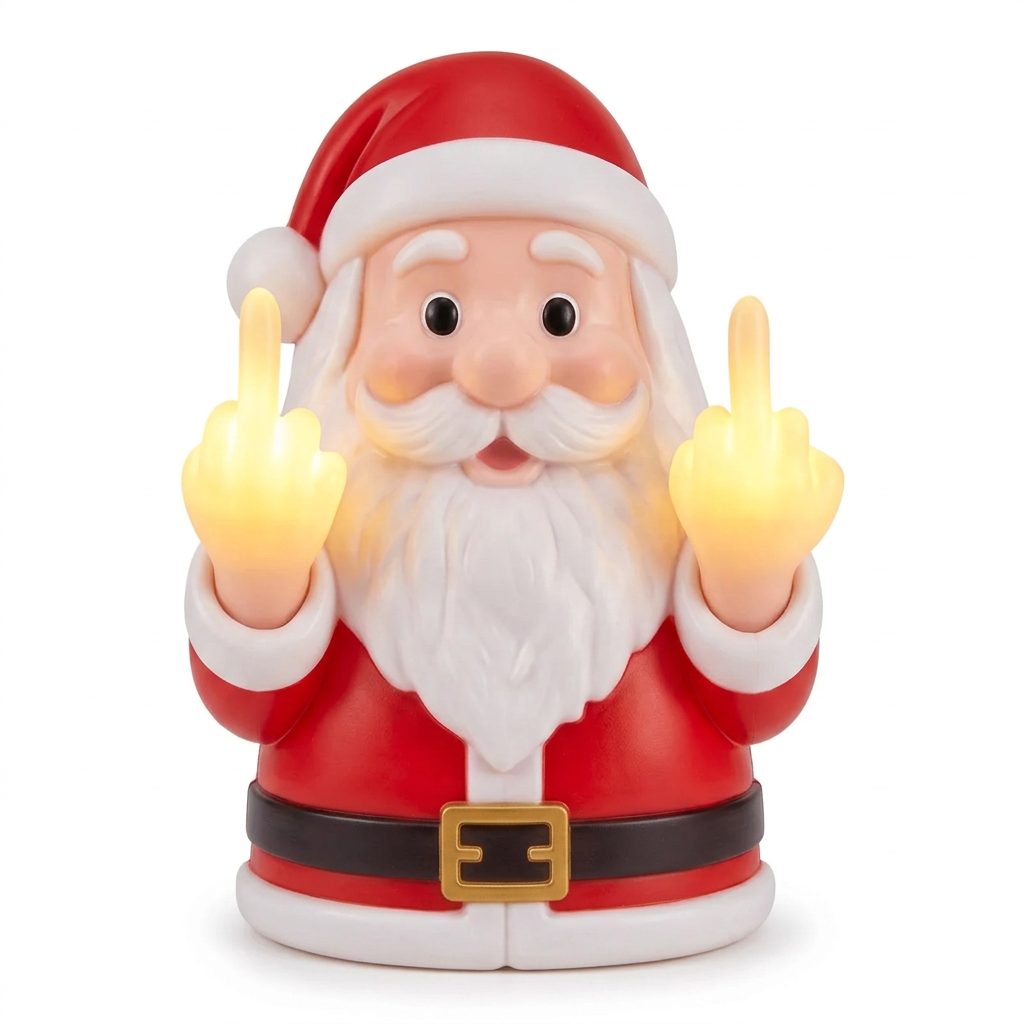 Santa Lamp Middle Finger